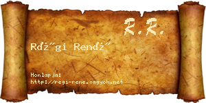 Régi René névjegykártya